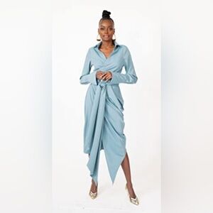 Pantora Women's Christine Wrap Dress - Blue, Large